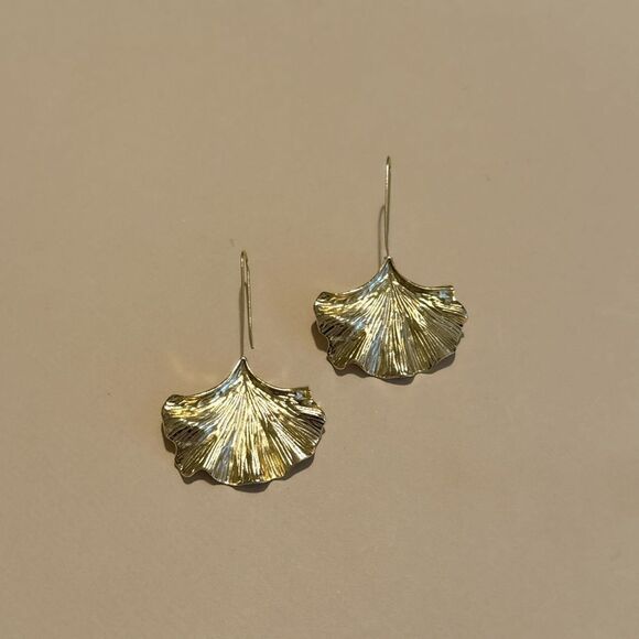 Ginkgo leaf earrings N1230 - Picture 3 of 5